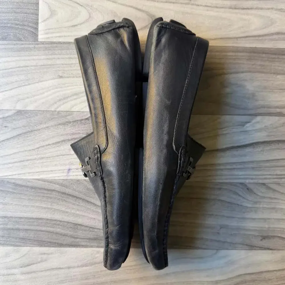 Donald Pliner Victor-GW Black Leather Bit Loafers